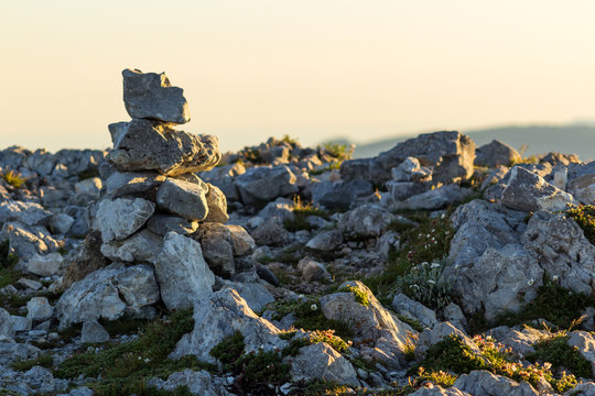 Stone heap in the mountains