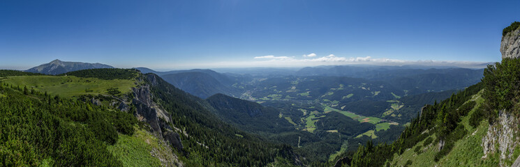 View on a valley in Rax Alps