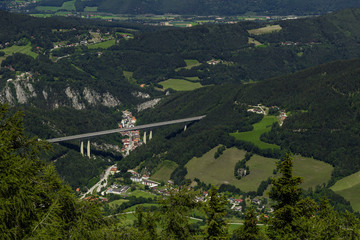 View on railway bridge over valley