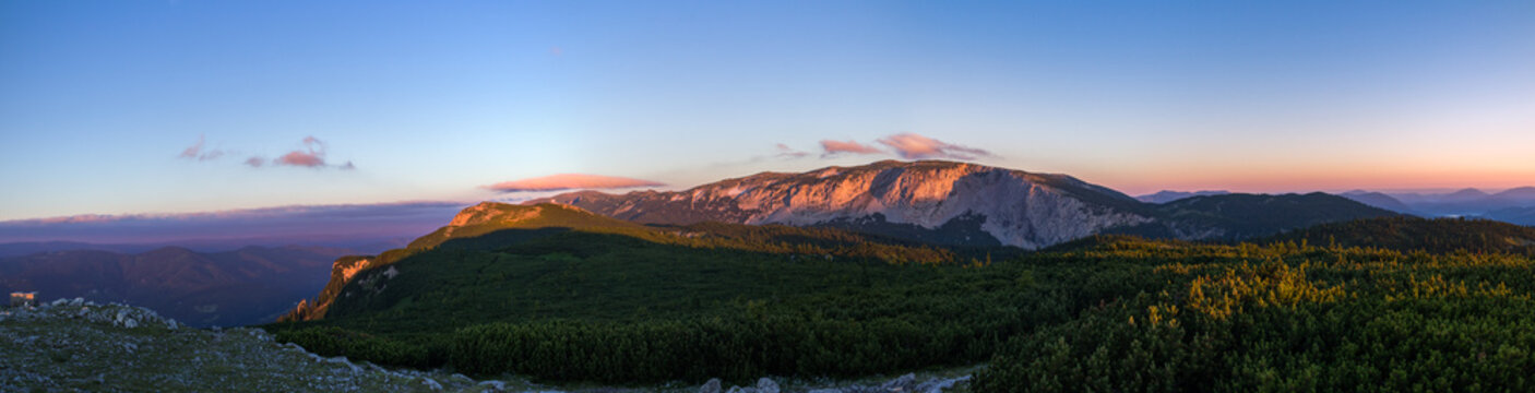 Sunrise over the Austrian Rax Alps