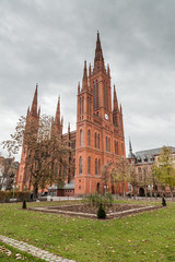 Fototapeta na wymiar Marktkirche in Wiesbaden, Germany. The main Protestant church in Wiesbaden. 