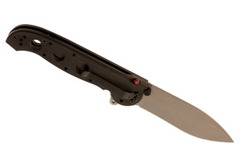Army knife on white background close up