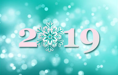 2019 Happy New Year Background for your Seasonal Flyers and Greetings Card or Christmas themed invitations.Vector