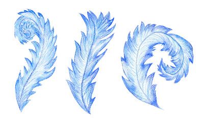 Fototapeta premium Frost patterns watercolor illustration