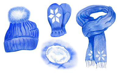 Set of winter male accessories