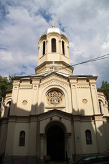 Fototapeta premium Old houses and their details in ancient Bucharest. Old architecture. Today's shooting