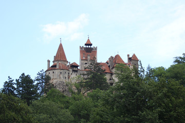 Fototapeta na wymiar Castle Bran and details of castle. Dracula Castle. Transylvania. Southern Carpathians