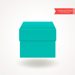 Single cardboard box. Top and front view. Package isolated on white background. Realistic Vector Illustration