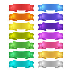 Obraz premium isolated vector colored satin ribbons set