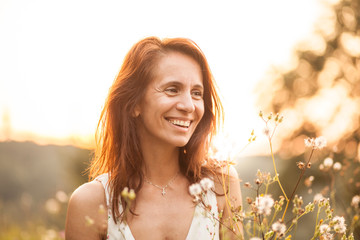 Portrait of a elegant mature woman in nature