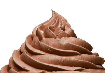 Soft ice cream or Chocolate frozen yogurt isolated on white background