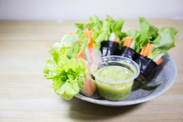 salad row with sea food source