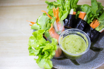 salad row with sea food source