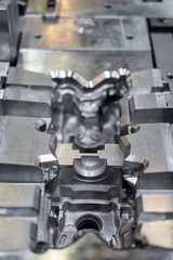 High precision die mold for casting automotive aluminium parts make with iron metal steel by lathe milling drilling and CNC machinery in the factory