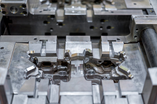 High precision die mold for casting automotive aluminium parts make with iron metal steel by lathe milling drilling and CNC machinery in the factory