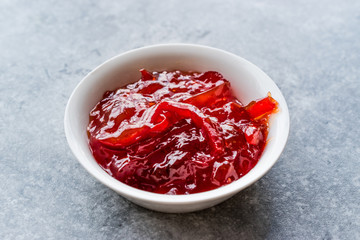 Red Pepper Jam in Small Bowl / Marmalade.