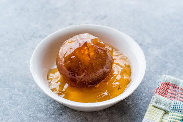 Homemade Citrus Mandarin Jam in Small Bowl / Mandarine Marmalade.