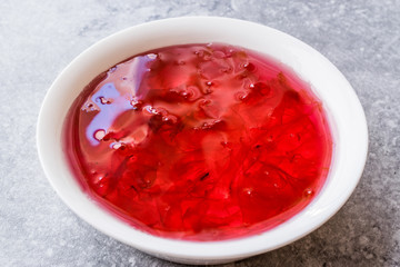 Homemade Jam of Rose Petals in Small Bowl / Marmalade.