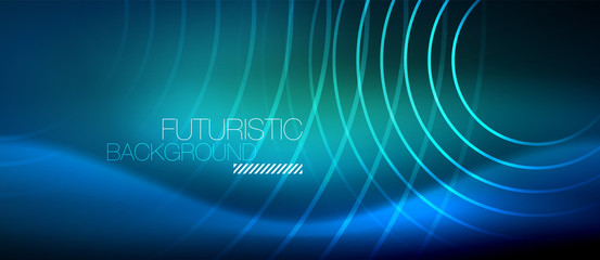Neon glowing circles background