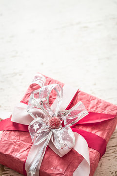 Valentine's Day and mothers day concept, red gift box