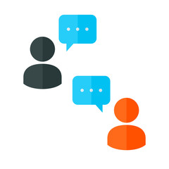 Chat Icon. Speech Bubble Sign. Conversation, Communications Symbol. User Icon