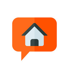 Chat Icon. Speech Bubble Sign. Conversation, Communications Symbol. Real Estate, House, Home Icon
