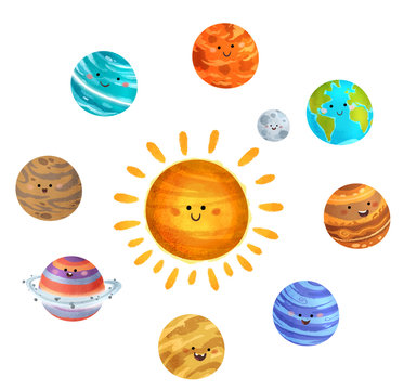 planetas del sistema solar para niños aislado