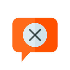 Chat Icon. Speech Bubble Sign. Conversation, Communications Symbol. Cancel Icon