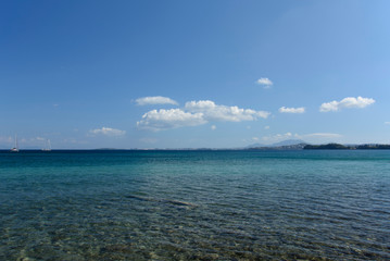 Ionian Sea, view from the shore of Ipsos, Corfu (Ionian Islands)