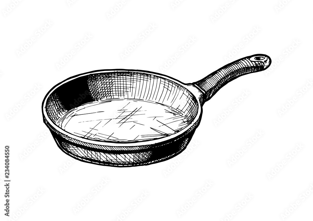 Wall mural illustration of frying pan