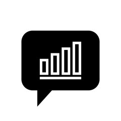 Chat Icon. Speech Bubble Sign. Conversation, Communications Symbol. Bar Chart Icon