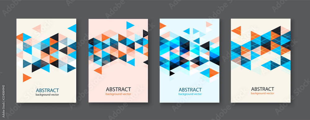 Wall mural abstract colorful geometric triangular backgrounds. vector modern flyer.