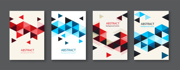 Abstract colorful geometric triangular backgrounds. vector modern flyer. - obrazy, fototapety, plakaty