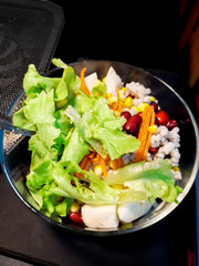 Fresh mixed vegetables salad and bright colors to eat.
