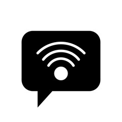 Chat Icon. Speech Bubble Sign. Conversation, Communications Symbol. Wifi Icon