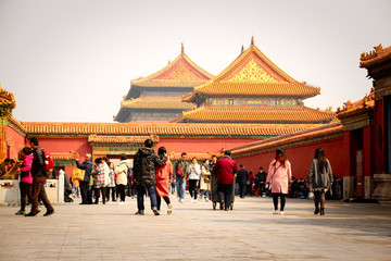 Part of The Forbidden City in Beijing, China. The Forbidden City was declared a World Heritage Site...