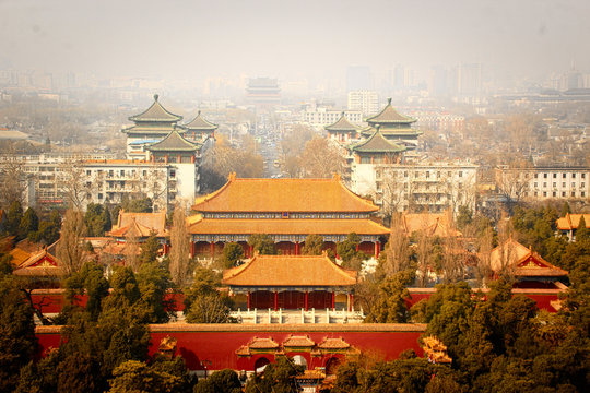 Part of The Forbidden City in Beijing, China. The Forbidden City was declared a World Heritage Site in 1987 and is listed by UNESCO. Beijing, China, 03,18,2018