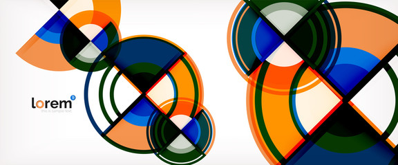 Obraz premium Circle abstract background, bright colorful round geometric shapes