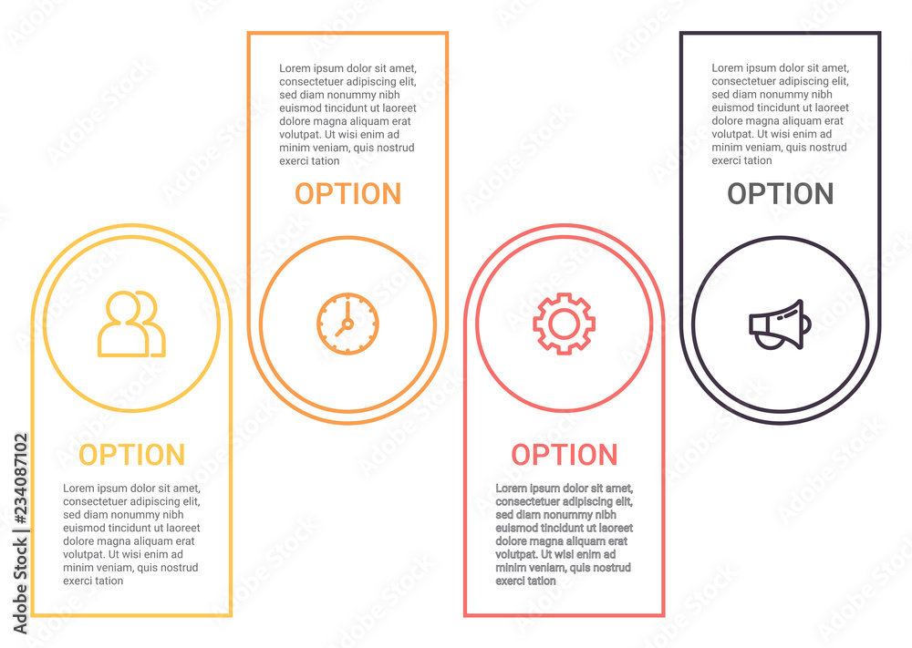 Poster Infographics diagram with 4 steps, options, or processes. Vector business template for presentation. business data visualization.
