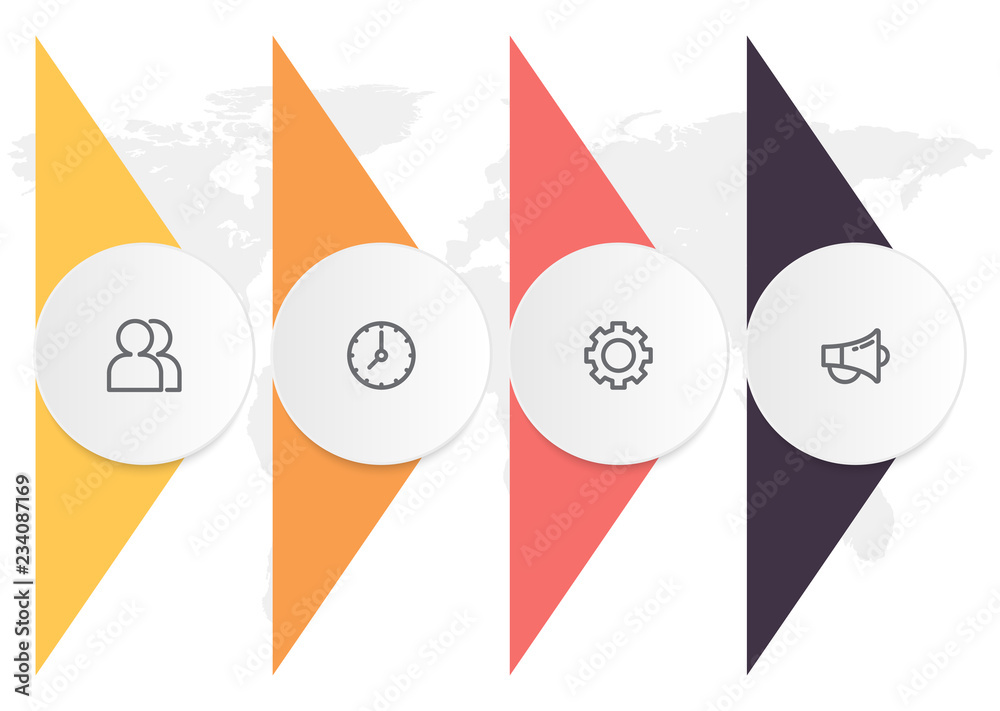 Poster Infographics diagram with 4 steps, options, or processes. Vector business template for presentation. business data visualization.