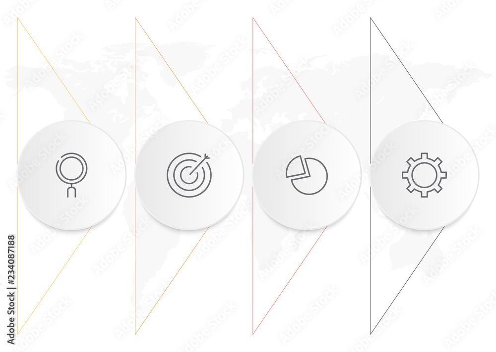 Poster Infographics diagram with 4 steps, options, or processes. Vector business template for presentation. business data visualization.