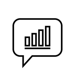 Chat Icon. Speech Bubble Sign. Conversation, Communications Symbol. Bar Chart Icon