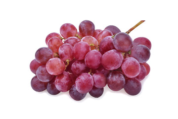 red grapes isolated on white background