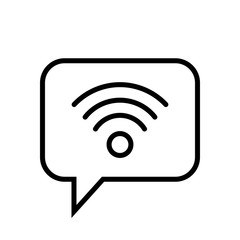 Chat Icon. Speech Bubble Sign. Conversation, Communications Symbol. Wifi Icon