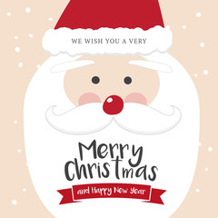 Cute santa christmas hoilday with hand drawn lettering