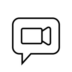 Fototapeta premium Chat Icon. Speech Bubble Sign. Conversation, Communications Symbol. Video Player Icon