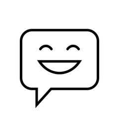 Chat Icon. Speech Bubble Sign. Conversation, Communications Symbol. Happy Icon