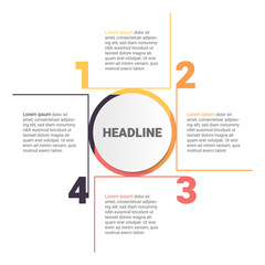Obraz premium Infographics diagram with 4 steps, options, or processes. Vector business template for presentation. business data visualization.