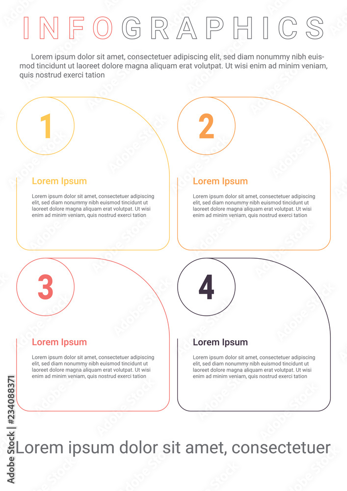Poster Infographics diagram with 4 steps, options, or processes. Vector business template for presentation. business data visualization.