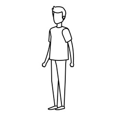 young and casual man character